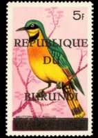Burundi 1967 - serie Uccelli - Repubblica: 5 fr