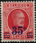 Belgio 1922 - serie Re Alberto I: 35 c su 40 c