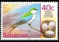 Bahamas 2001 - serie Uccelli e loro uova: 40 c