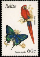 Belize 1990 - serie Uccelli e farfalle: 60 c