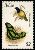 Belize 1990 - serie Uccelli e farfalle: 2 $