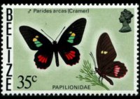 Belize 1974 - serie Farfalle: 35 c