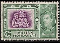 Belize 1938 - serie Re Giorgio VI e soggetti vari: 1 c