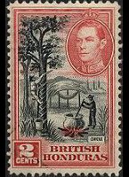 Belize 1938 - serie Re Giorgio VI e soggetti vari: 2 c