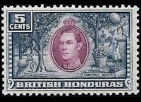 Belize 1938 - serie Re Giorgio VI e soggetti vari: 5 c