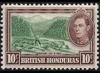 Belize 1938 - serie Re Giorgio VI e soggetti vari: 10 c