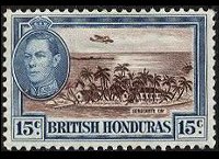 Belize 1938 - serie Re Giorgio VI e soggetti vari: 15 c