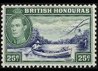 Belize 1938 - serie Re Giorgio VI e soggetti vari: 25 c