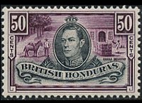 Belize 1938 - serie Re Giorgio VI e soggetti vari: 50 c