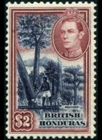 Belize 1938 - serie Re Giorgio VI e soggetti vari: 2 $