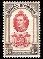 Belize 1938 - serie Re Giorgio VI e soggetti vari: 5 $