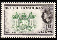 Belize 1953 - serie Regina Elisabetta II e soggetti vari: 1 c