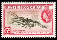 Belize 1953 - serie Regina Elisabetta II e soggetti vari: 5 c