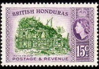 Belize 1953 - serie Regina Elisabetta II e soggetti vari: 15 c