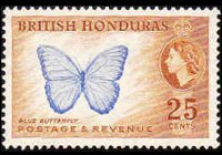 Belize 1953 - serie Regina Elisabetta II e soggetti vari: 25 c