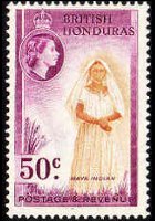 Belize 1953 - serie Regina Elisabetta II e soggetti vari: 50 c