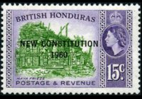 Belize 1953 - serie Regina Elisabetta II e soggetti vari: 15 c
