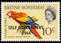 Belize 1962 - serie Uccelli: 10 c