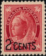 Canada 1897 - serie Regina Vittoria: 2 c su 3 c