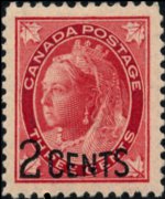 Canada 1897 - serie Regina Vittoria: 2 c su 3 c