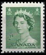 Canada 1953 - serie Regina Elisabetta II: 2 c