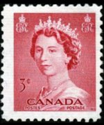 Canada 1953 - serie Regina Elisabetta II: 3 c