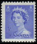 Canada 1953 - serie Regina Elisabetta II: 5 c