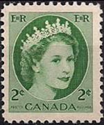 Canada 1954 - serie Regina Elisabetta II: 2 c