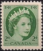 Canada 1954 - serie Regina Elisabetta II: 2 c