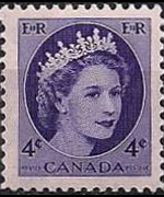 Canada 1954 - serie Regina Elisabetta II: 4 c