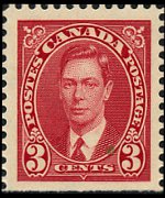 Canada 1937 - serie Re Giorgio VI: 3 c