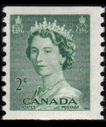 Canada 1953 - serie Regina Elisabetta II: 2 c