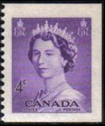 Canada 1953 - serie Regina Elisabetta II: 4 c