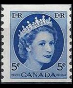 Canada 1954 - serie Regina Elisabetta II: 5 c