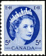 Canada 1954 - serie Regina Elisabetta II: 5 c