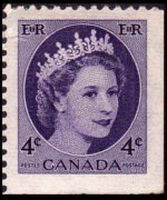 Canada 1954 - serie Regina Elisabetta II: 4 c