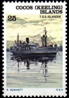 Isole Cocos 1976 - serie Navi: 25 c