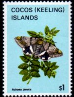 Isole Cocos 1982 - serie Farfalle: 1 $