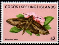 Isole Cocos 1982 - serie Farfalle: 2 $