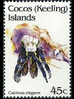 Isole Cocos 1992 - serie Crostacei: 45 c