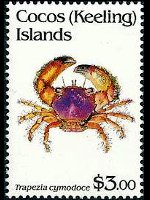 Isole Cocos 1992 - serie Crostacei: 3 $
