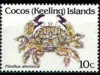 Isole Cocos 1992 - serie Crostacei: 10 c