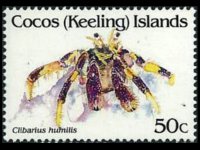 Isole Cocos 1992 - serie Crostacei: 50 c