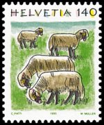 Svizzera 1990 - serie Animali: 1,40 fr