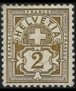 Svizzera 1882 - serie Croce e cifra: 2 c