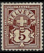 Svizzera 1882 - serie Croce e cifra: 5 c