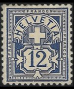 Svizzera 1882 - serie Croce e cifra: 12 c