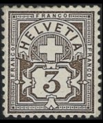 Svizzera 1882 - serie Croce e cifra: 3 c