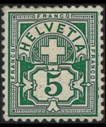 Svizzera 1882 - serie Croce e cifra: 5 c