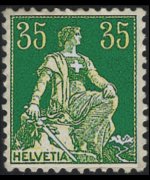 Svizzera 1908 - serie Svizzera seduta: 35 c